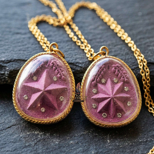 Authentic Thai Destiny Star Amulet "Dao Kham Duang BE 2562" - Purple 108 Sacred Buddha Powder & Gem-Embedded Lucky Star Talisman Thai Blessing Co By RURUECHA