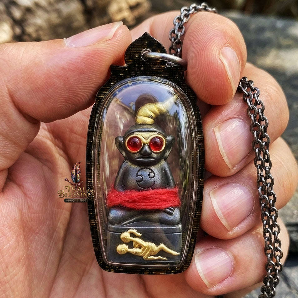 Authentic Thai Extreme Seduction Amulet "Phaya Ngang Pa Cha Da" - Supreme Carnal Passion, Gambler Luck & Black Magic Shield