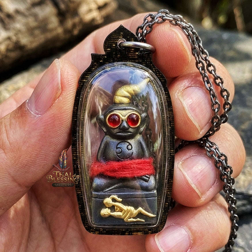 Authentic Thai Extreme Seduction Amulet "Phaya Ngang Pa Cha Da" - Supreme Carnal Passion, Gambler Luck & Black Magic Shield