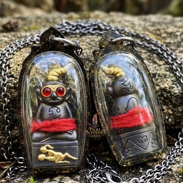 Authentic Thai Extreme Seduction Amulet "Phaya Ngang Pa Cha Da" - Supreme Carnal Passion, Gambler Luck & Black Magic Shield