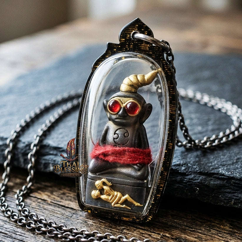 Authentic Thai Extreme Seduction Amulet "Phaya Ngang Pa Cha Da" - Supreme Carnal Passion, Gambler Luck & Black Magic Shield