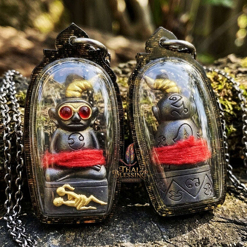 Authentic Thai Extreme Seduction Amulet "Phaya Ngang Pa Cha Da" - Supreme Carnal Passion, Gambler Luck & Black Magic Shield