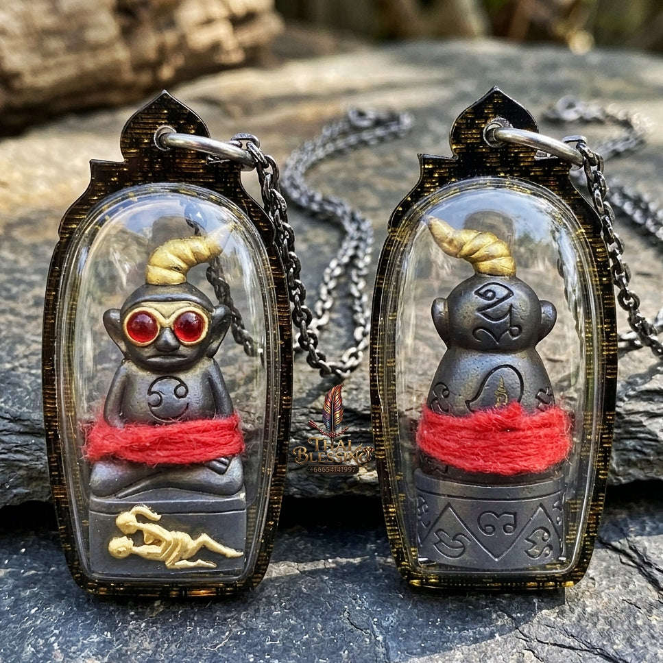 Authentic Thai Extreme Seduction Amulet "Phaya Ngang Pa Cha Da" - Supreme Carnal Passion, Gambler Luck & Black Magic Shield