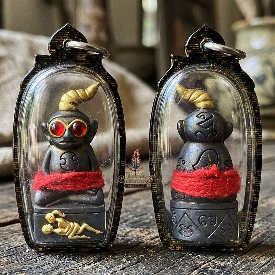 Authentic Thai Extreme Seduction Amulet "Phaya Ngang Pa Cha Da" - Supreme Carnal Passion, Gambler Luck & Black Magic Shield