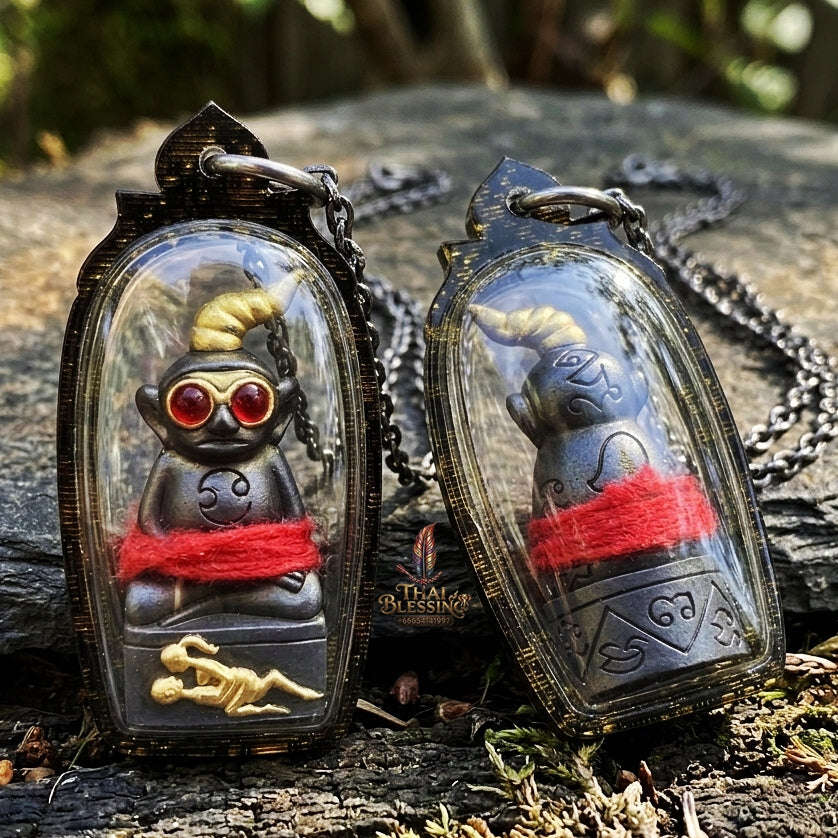 Authentic Thai Extreme Seduction Amulet "Phaya Ngang Pa Cha Da" - Supreme Carnal Passion, Gambler Luck & Black Magic Shield