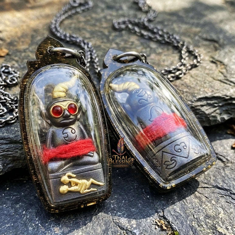 Authentic Thai Extreme Seduction Amulet "Phaya Ngang Pa Cha Da" - Supreme Carnal Passion, Gambler Luck & Black Magic Shield