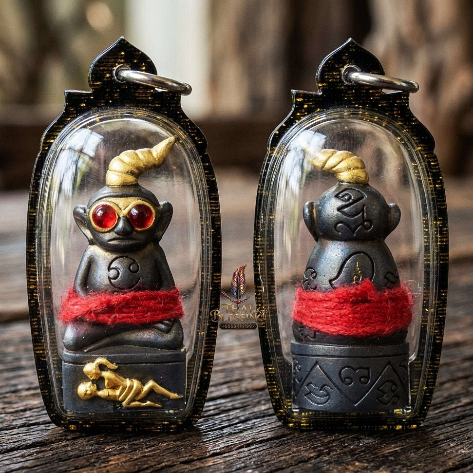 Authentic Thai Extreme Seduction Amulet "Phaya Ngang Pa Cha Da" - Supreme Carnal Passion, Gambler Luck & Black Magic Shield
