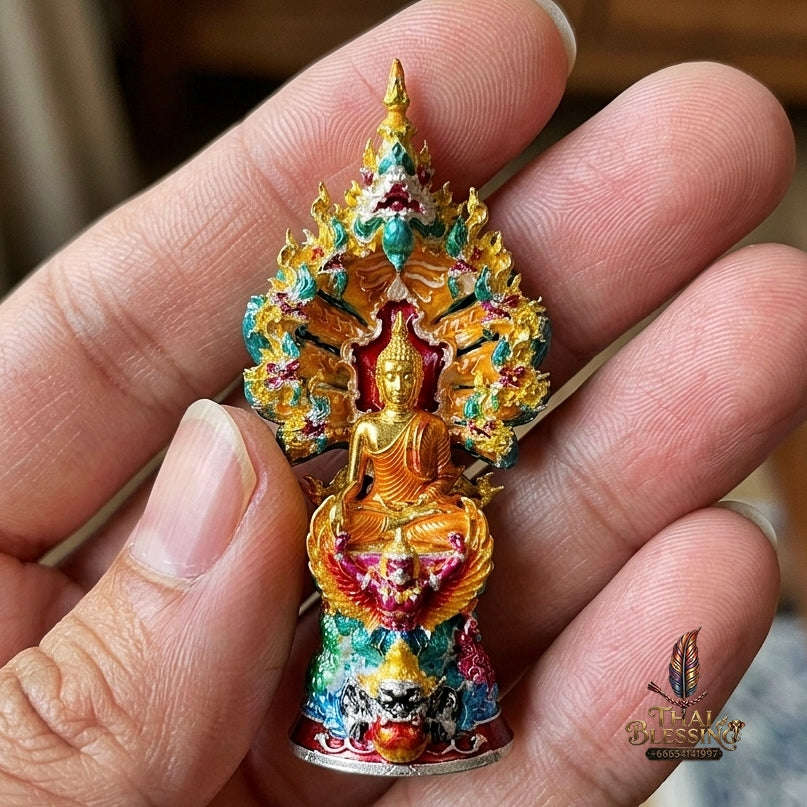 Authentic Thai Fine Art Amulet "Phra Buddha Setthi Nakaraj BE 2568" - Supreme Naga Wealth Guardian, Garuda Authority & Rahu Shield Thai Blessing Co By RURUECHA