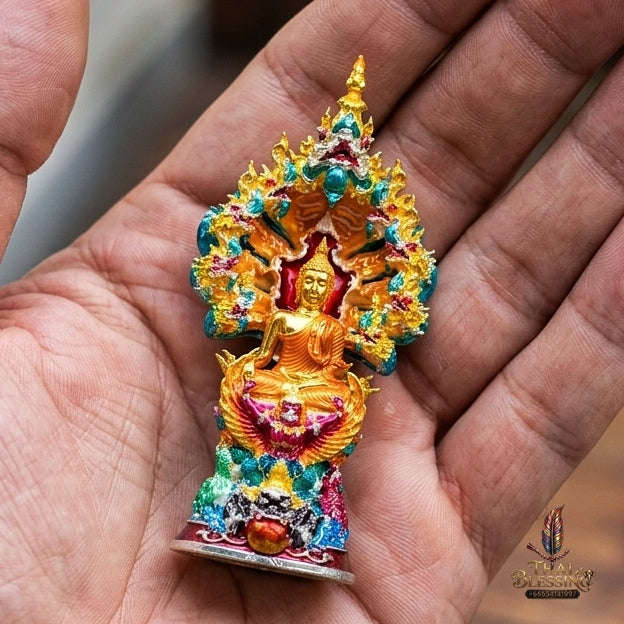 Authentic Thai Fine Art Amulet "Phra Buddha Setthi Nakaraj BE 2568" - Supreme Naga Wealth Guardian, Garuda Authority & Rahu Shield Thai Blessing Co By RURUECHA