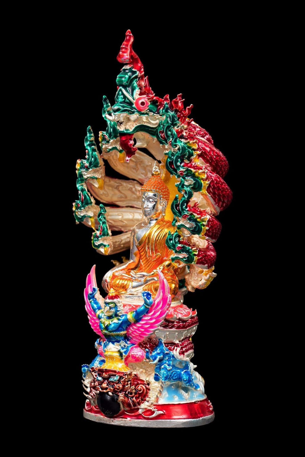 Authentic Thai Fine Art Amulet "Phra Buddha Setthi Nakaraj BE 2568" - Supreme Naga Wealth Guardian, Garuda Authority & Rahu Shield