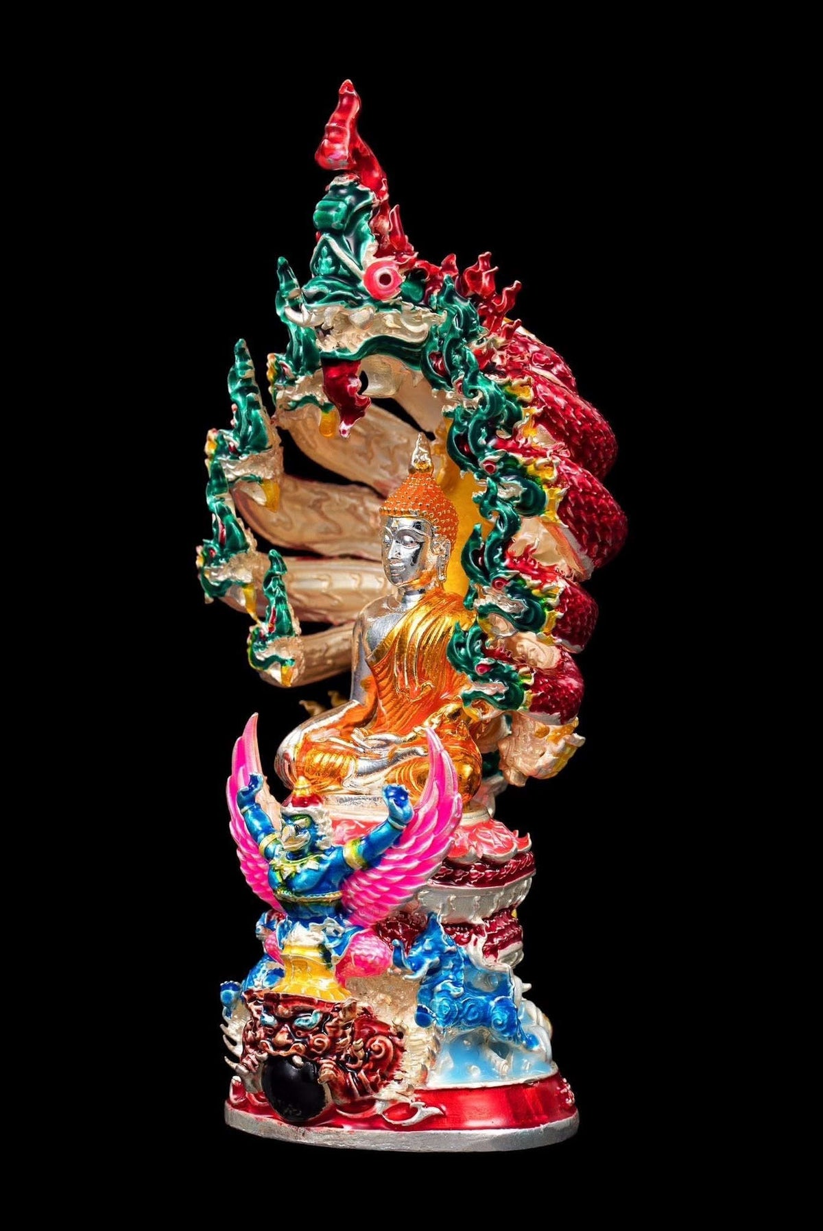 Authentic Thai Fine Art Amulet "Phra Buddha Setthi Nakaraj BE 2568" - Supreme Naga Wealth Guardian, Garuda Authority & Rahu Shield
