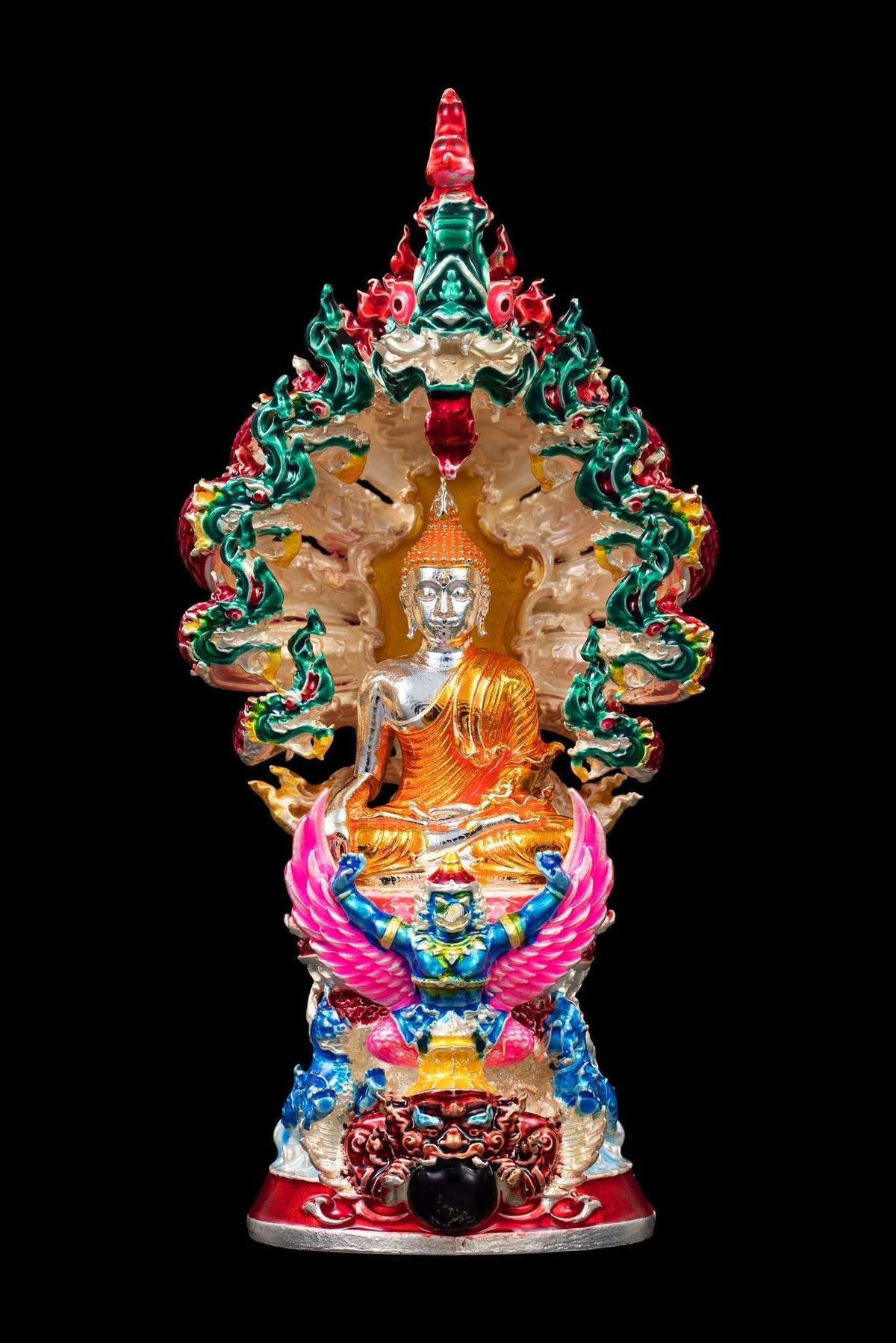 Authentic Thai Fine Art Amulet "Phra Buddha Setthi Nakaraj BE 2568" - Supreme Naga Wealth Guardian, Garuda Authority & Rahu Shield