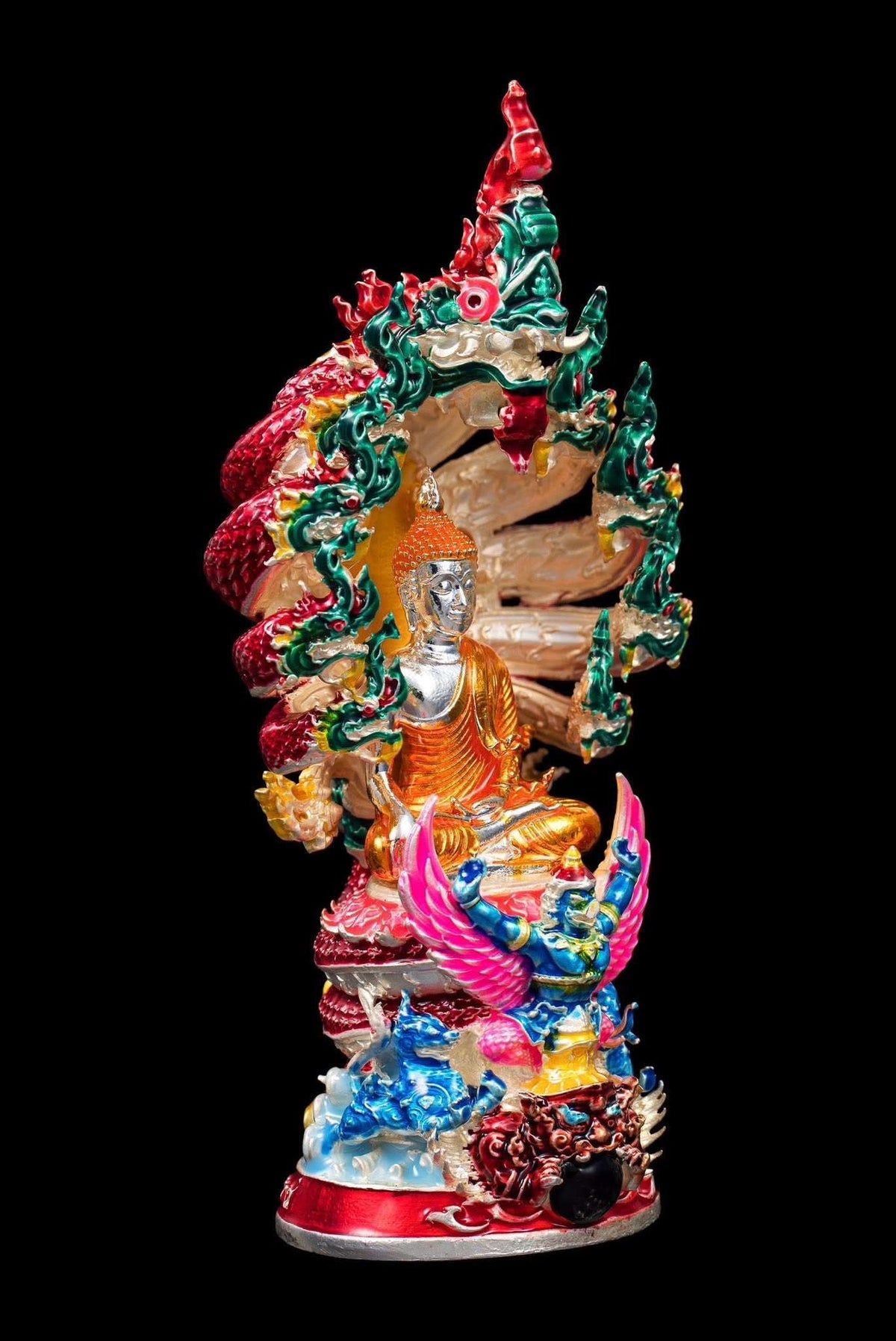 Authentic Thai Fine Art Amulet "Phra Buddha Setthi Nakaraj BE 2568" - Supreme Naga Wealth Guardian, Garuda Authority & Rahu Shield