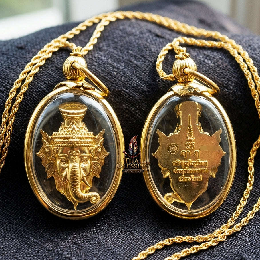 Authentic Thai Ganesha Ruesi Mask Amulet "Phra Phikanet BE 2569" - Brass Supreme Teacher Pendant Thai Blessing Co By RURUECHA