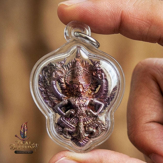 Authentic Thai Garuda Amulet "Phaya Krut BE 2560" - Sacred Flame-Fired Bronze Sovereign Power & Protection Talisman Thai Blessing Co By RURUECHA