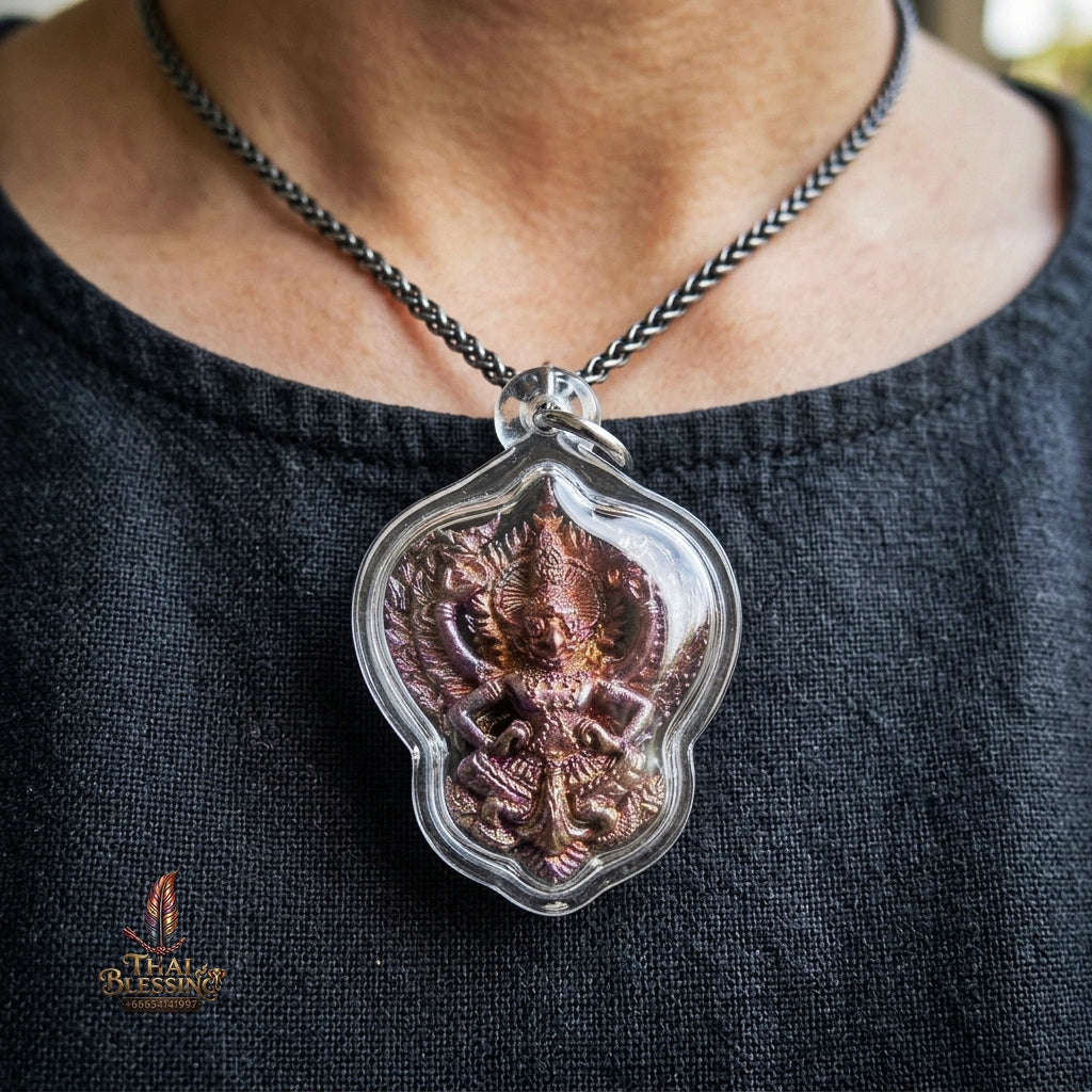Authentic Thai Garuda Amulet "Phaya Krut BE 2560" - Sacred Flame-Fired Bronze Sovereign Power & Protection Talisman Thai Blessing Co By RURUECHA