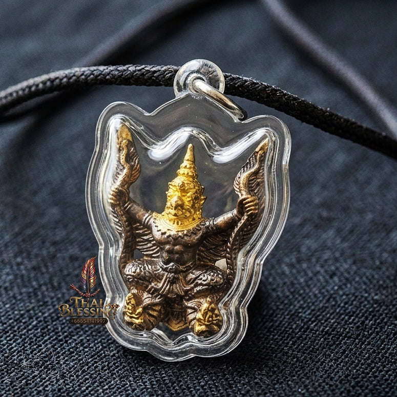 Authentic Thai Garuda Amulet "Phaya Krut Golden Head Fire-Surfaced Bronze Edition" - Majestic Two-Tone Sacred Bronze Pendant Thai Blessing Co By RURUECHA