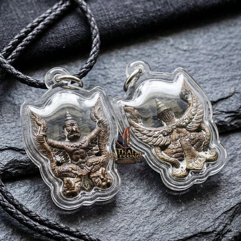Authentic Thai Garuda Amulet "Phaya Krut Nam Ruek Sacred Bronze Edition" - Majestic Sacred Bronze Alloy Pendant Thai Blessing Co By RURUECHA