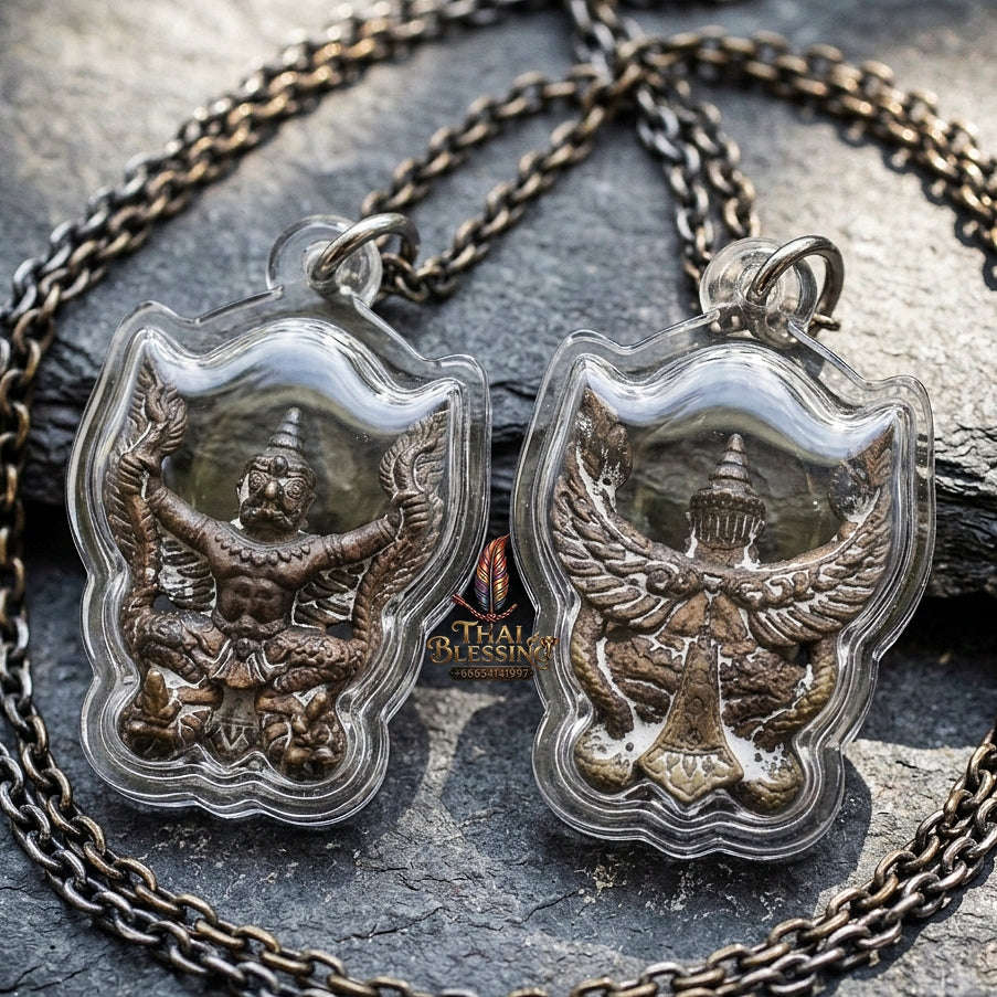 Authentic Thai Garuda Amulet "Phaya Krut Nam Ruek Sacred Bronze Edition" - Majestic Sacred Bronze Alloy Pendant Thai Blessing Co By RURUECHA