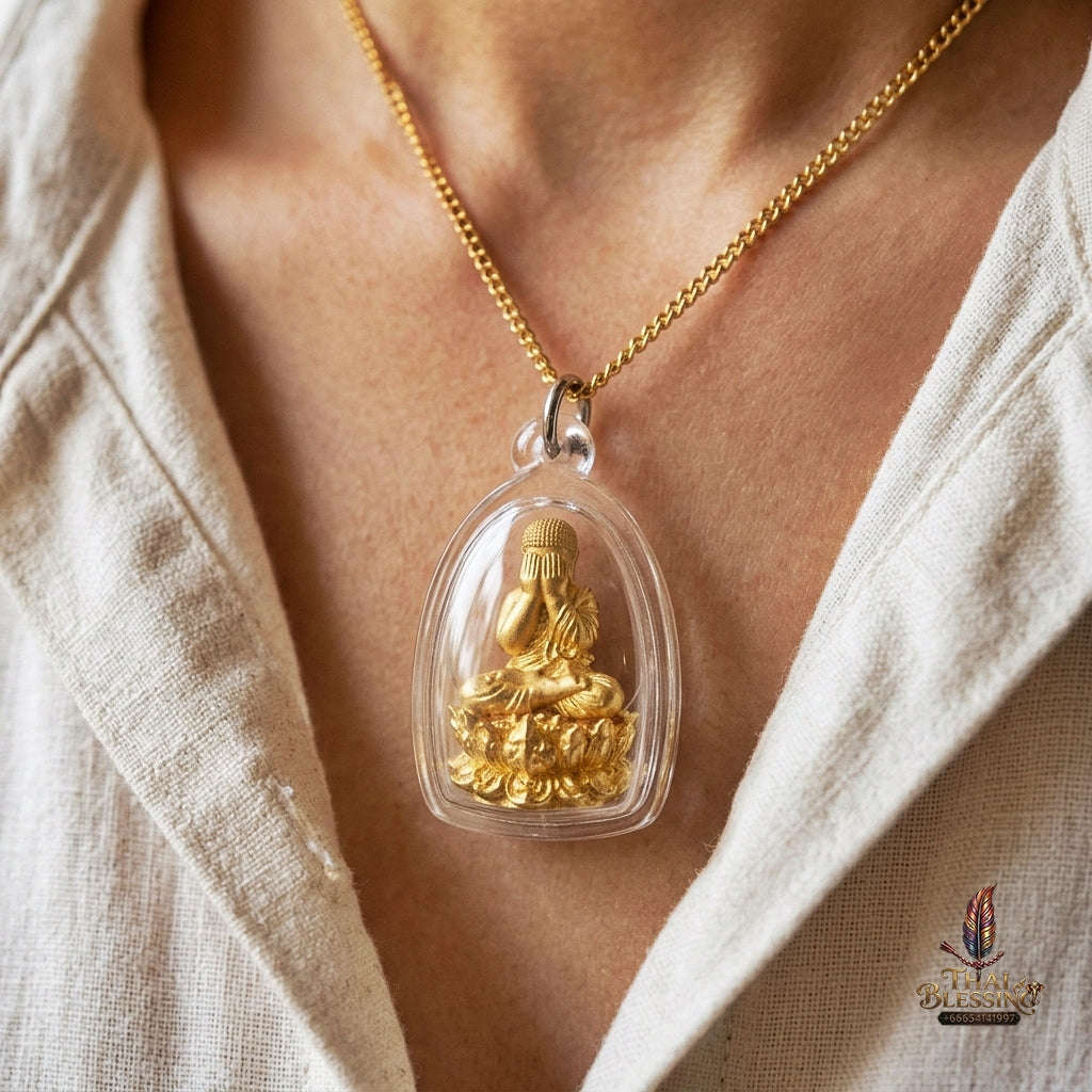 Authentic Thai Gold Amulet "Phra Pidta Setthi Anantakarn - Eternal Millionaire Buddha" - Infinite Wealth Attraction, Evil Shield & Great Luck Thai Blessing Co By RURUECHA