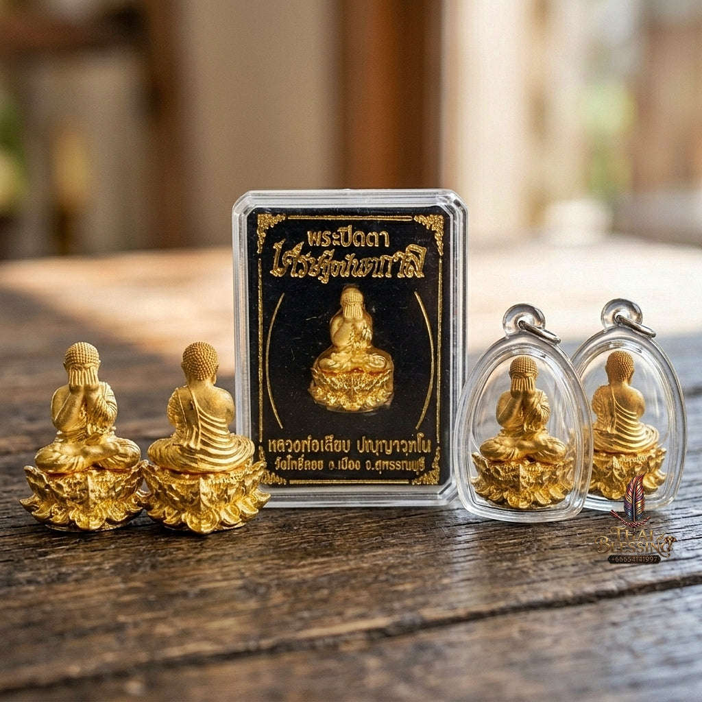 Authentic Thai Gold Amulet "Phra Pidta Setthi Anantakarn - Eternal Millionaire Buddha" - Infinite Wealth Attraction, Evil Shield & Great Luck Thai Blessing Co By RURUECHA