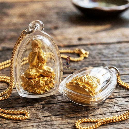 Authentic Thai Gold Amulet "Phra Pidta Setthi Anantakarn - Eternal Millionaire Buddha" - Infinite Wealth Attraction, Evil Shield & Great Luck Thai Blessing Co By RURUECHA