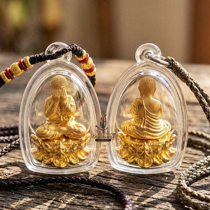 Authentic Thai Gold Amulet "Phra Pidta Setthi Anantakarn - Eternal Millionaire Buddha" - Infinite Wealth Attraction, Evil Shield & Great Luck Thai Blessing Co By RURUECHA