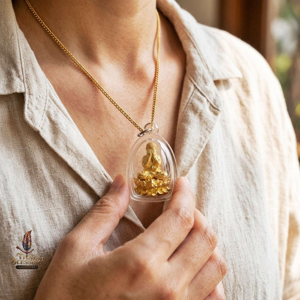Authentic Thai Gold Amulet "Phra Pidta Setthi Anantakarn - Eternal Millionaire Buddha" - Infinite Wealth Attraction, Evil Shield & Great Luck Thai Blessing Co By RURUECHA