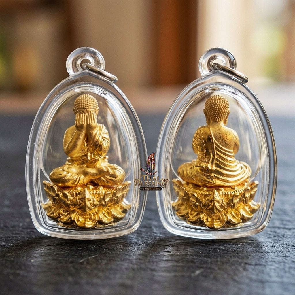 Authentic Thai Gold Amulet "Phra Pidta Setthi Anantakarn - Eternal Millionaire Buddha" - Infinite Wealth Attraction, Evil Shield & Great Luck Thai Blessing Co By RURUECHA