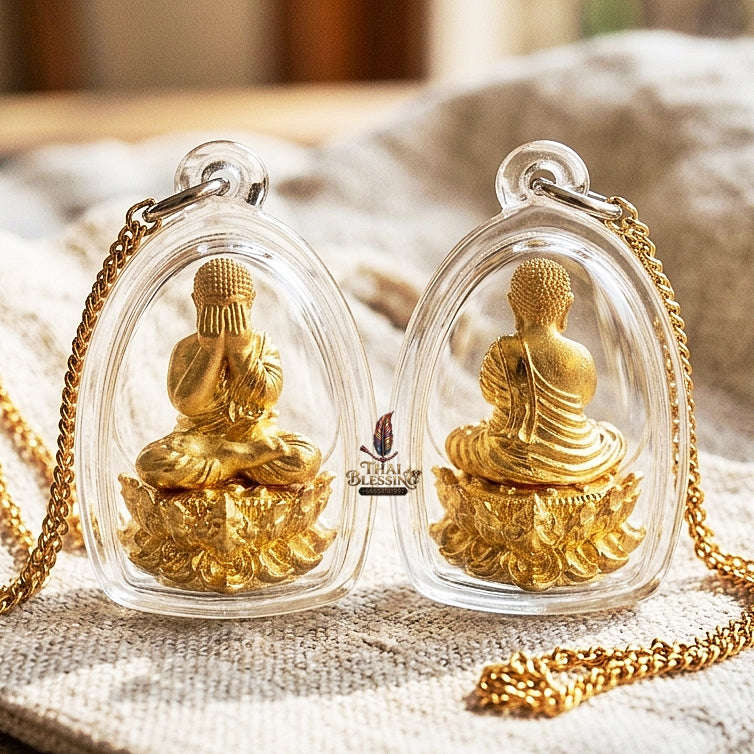 Authentic Thai Gold Amulet "Phra Pidta Setthi Anantakarn - Eternal Millionaire Buddha" - Infinite Wealth Attraction, Evil Shield & Great Luck Thai Blessing Co By RURUECHA