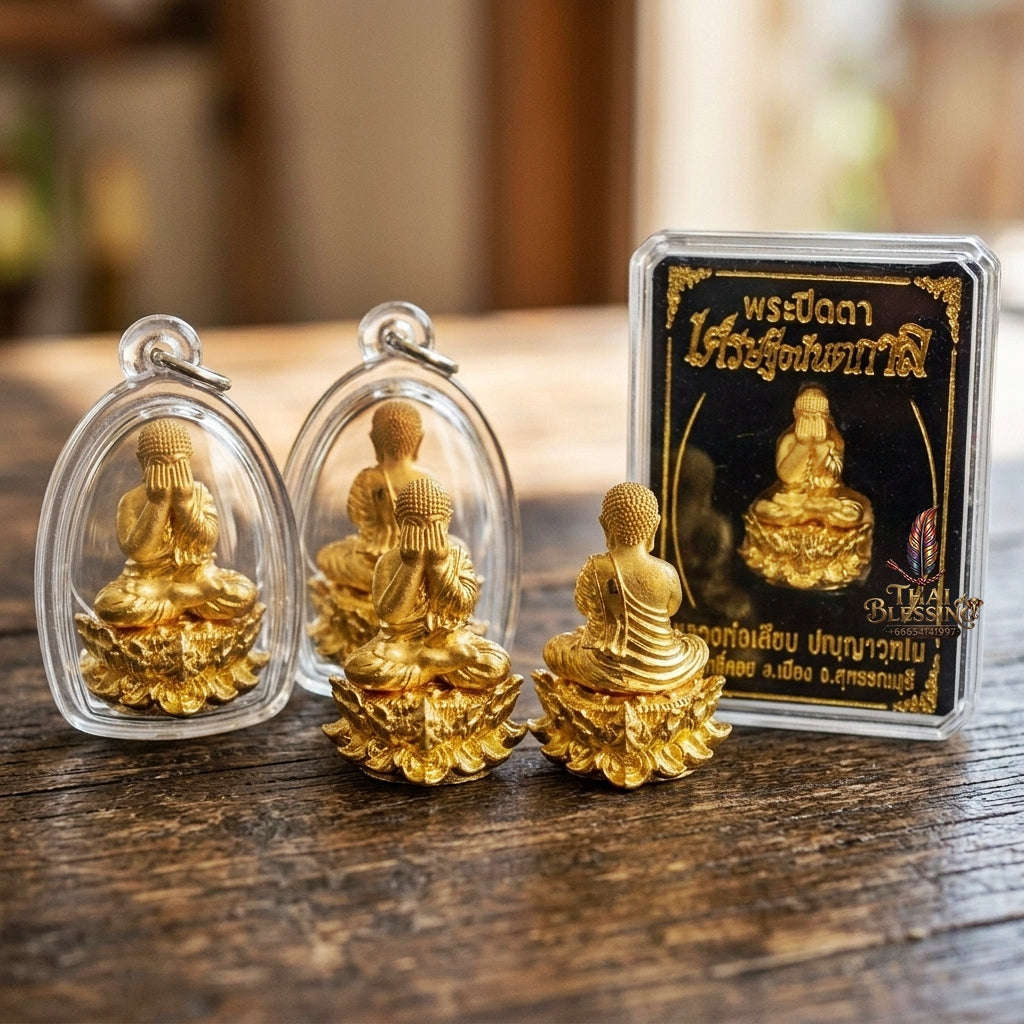 Authentic Thai Gold Amulet "Phra Pidta Setthi Anantakarn - Eternal Millionaire Buddha" - Infinite Wealth Attraction, Evil Shield & Great Luck Thai Blessing Co By RURUECHA