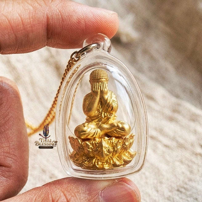 Authentic Thai Gold Amulet "Phra Pidta Setthi Anantakarn - Eternal Millionaire Buddha" - Infinite Wealth Attraction, Evil Shield & Great Luck Thai Blessing Co By RURUECHA