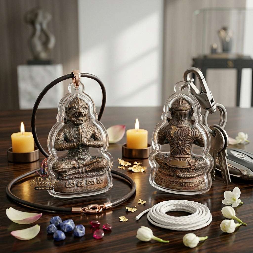 ✨ Authentic Thai "Hanuman Rai Wet" (Magic-Casting Hanuman) – Consecrated by Luang Pu Yaem & Luang Phor Up (2004) – Waterproof Acrylic Casing Thai Blessing Co By RURUECHA