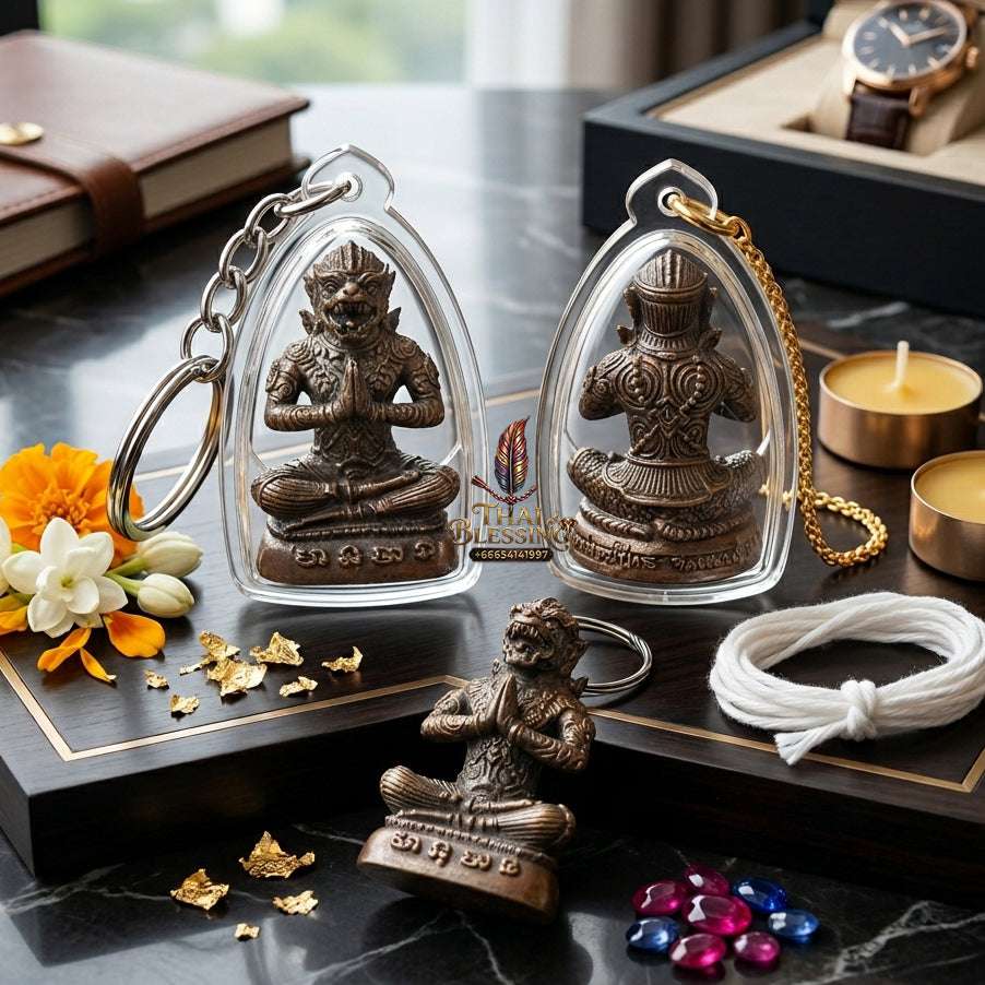 ✨ Authentic Thai "Hanuman Rai Wet" (Magic-Casting Hanuman) – Consecrated by Luang Pu Yaem & Luang Phor Up (2004) – Waterproof Acrylic Casing Thai Blessing Co By RURUECHA