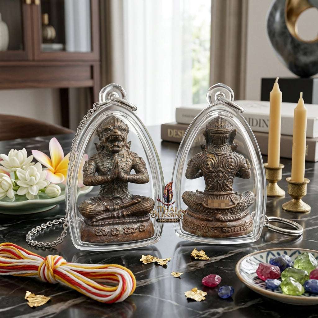 ✨ Authentic Thai "Hanuman Rai Wet" (Magic-Casting Hanuman) – Consecrated by Luang Pu Yaem & Luang Phor Up (2004) – Waterproof Acrylic Casing Thai Blessing Co By RURUECHA