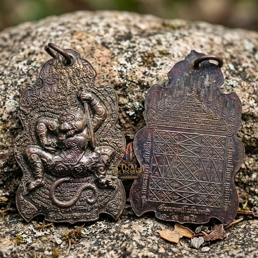 Authentic Thai Sacred Ling Lom Song Rit (Leaping Wind Monkey Deity Amulet)for Invulnerability, Metta Maha Saneh, Business Prosperity & Ultimate Protection
