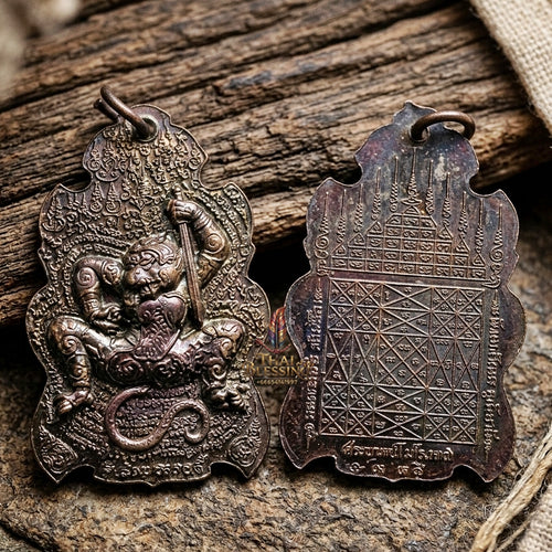 Authentic Thai Sacred Ling Lom Song Rit (Leaping Wind Monkey Deity Amulet)for Invulnerability, Metta Maha Saneh, Business Prosperity & Ultimate Protection