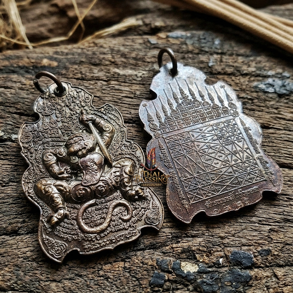 Authentic Thai Sacred Ling Lom Song Rit (Leaping Wind Monkey Deity Amulet)for Invulnerability, Metta Maha Saneh, Business Prosperity & Ultimate Protection