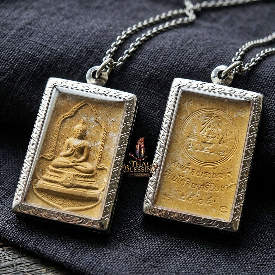 Authentic Thai Historic Royal Amulet "Phra Phut Rattanakosin Pin Klao BE 2525" - 200th Bangkok Bicentennial Anniversary Sacred Holy Powder Buddha Talisman Thai Blessing Co By RURUECHA