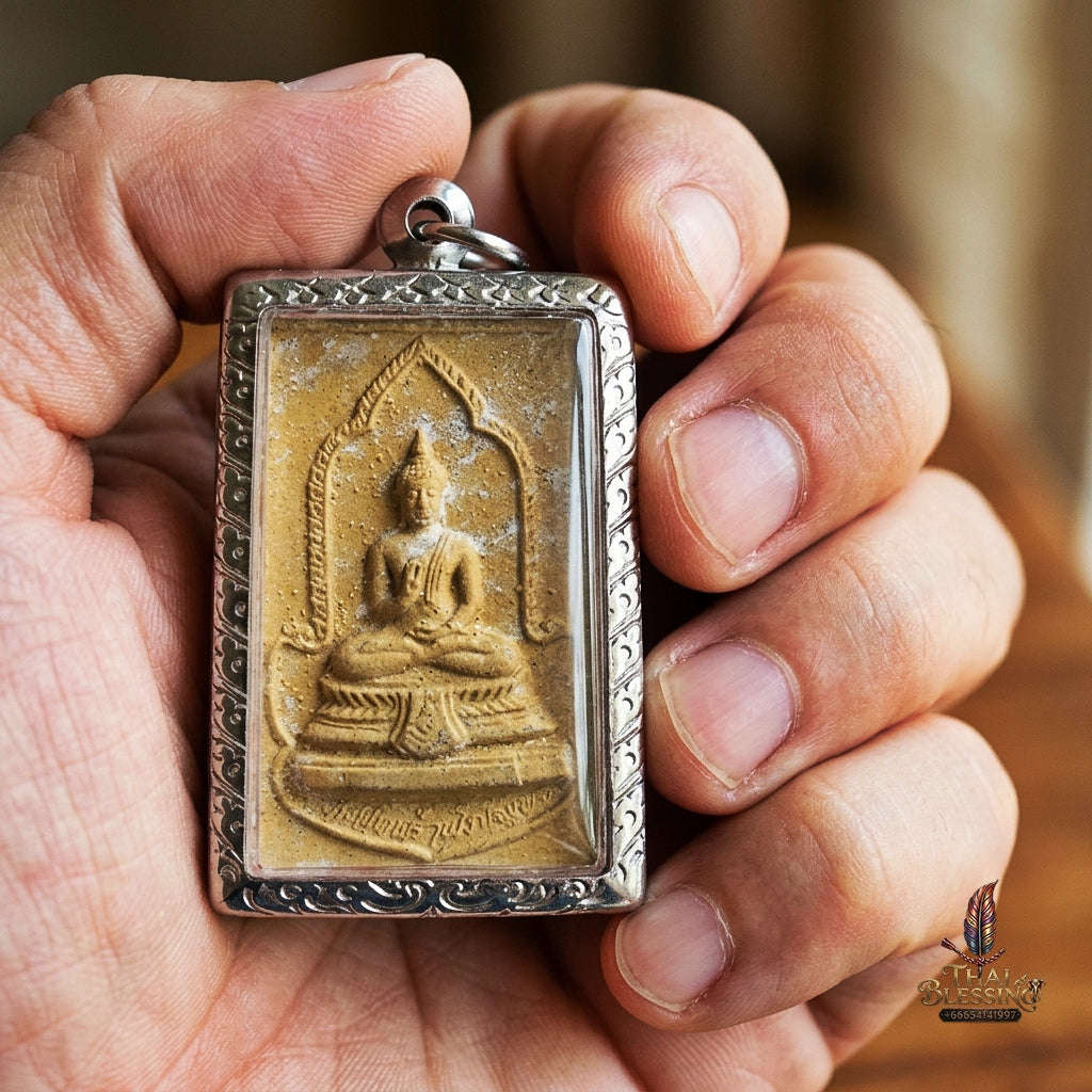 Authentic Thai Historic Royal Amulet "Phra Phut Rattanakosin Pin Klao BE 2525" - 200th Bangkok Bicentennial Anniversary Sacred Holy Powder Buddha Talisman Thai Blessing Co By RURUECHA