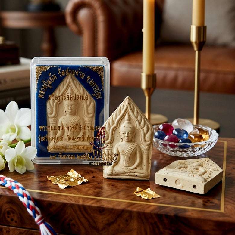 ✨ Authentic Thai "Khun Paen Si Sa Raeng Aeng" – Luang Pu Yaem, Wat Sam Ngam (2013 Edition) – Waterproof Acrylic Casing Thai Blessing Co By RURUECHA