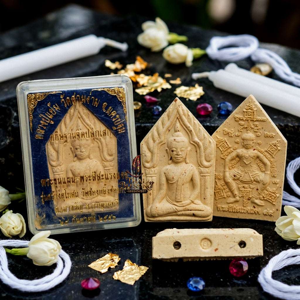 ✨ Authentic Thai "Khun Paen Si Sa Raeng Aeng" – Luang Pu Yaem, Wat Sam Ngam (2013 Edition) – Waterproof Acrylic Casing Thai Blessing Co By RURUECHA