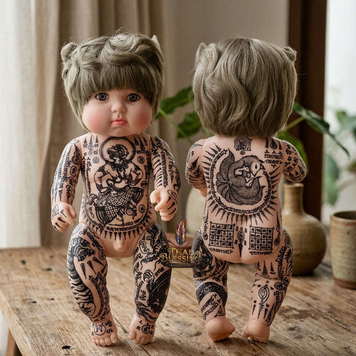 Authentic Thai Kuman Thong / Look Thep Doll - Hand-Inscribed Full-Body Sacred Yantra Inscriptions Edition for Extreme Business Wealth, Luck & Prosperity Thai Blessing Co By RURUECHA