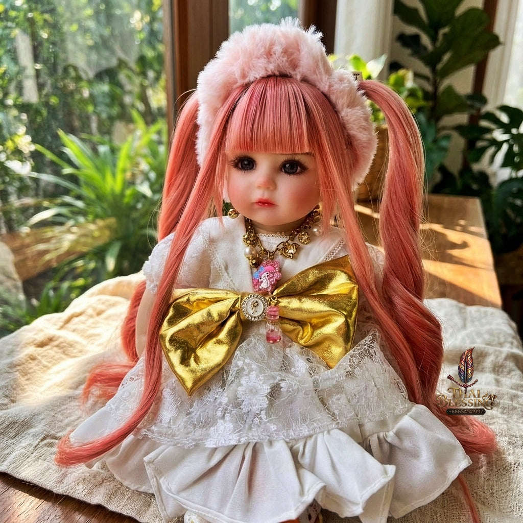 Authentic Thai Kumaree Look Thep Female Spirit Child Doll - 20-Inch Handmade Fantasy Edition for Extreme Metta Charm, Business Wealth & Luck Thai Blessing Co By RURUECHA