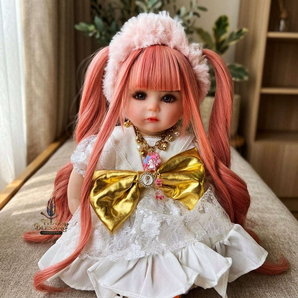 Authentic Thai Kumaree Look Thep Female Spirit Child Doll - 20-Inch Handmade Fantasy Edition for Extreme Metta Charm, Business Wealth & Luck Thai Blessing Co By RURUECHA