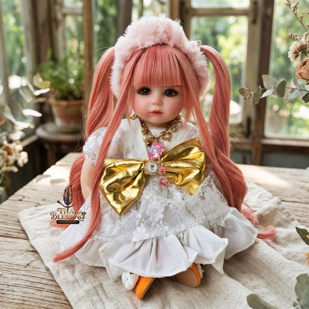 Authentic Thai Kumaree Look Thep Female Spirit Child Doll - 20-Inch Handmade Fantasy Edition for Extreme Metta Charm, Business Wealth & Luck Thai Blessing Co By RURUECHA