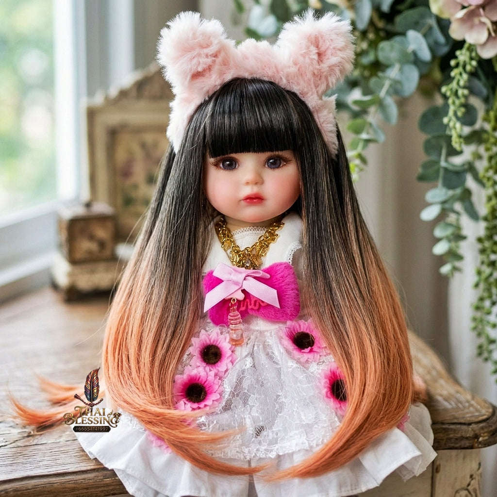 Authentic Thai Kumaree Look Thep Female Spirit Child Doll - 20-Inch Handmade Fantasy for Extreme Metta Charm, Business Wealth & Luck Thai Blessing Co By RURUECHA