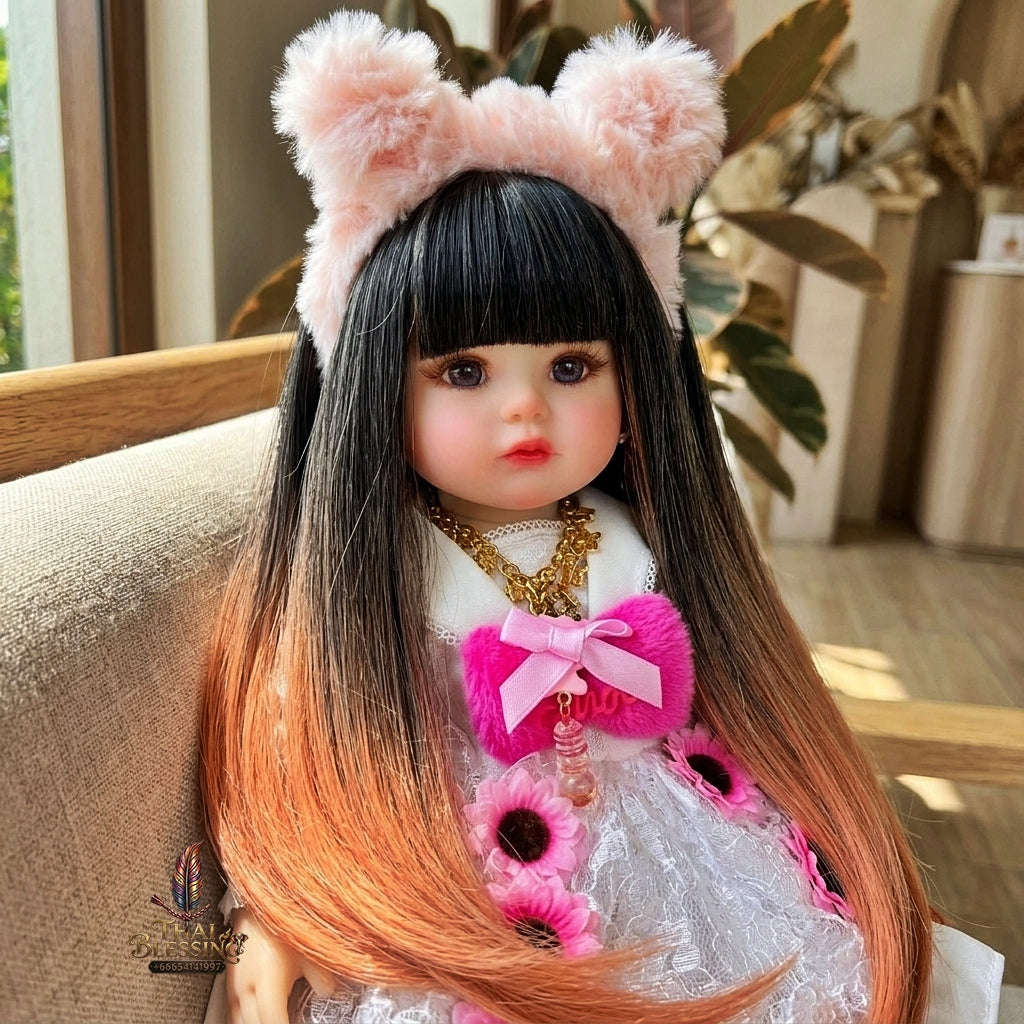 Authentic Thai Kumaree Look Thep Female Spirit Child Doll - 20-Inch Handmade Fantasy for Extreme Metta Charm, Business Wealth & Luck Thai Blessing Co By RURUECHA