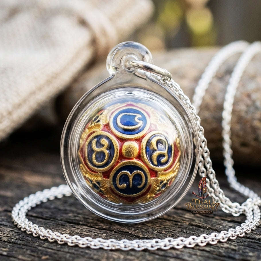 Authentic Thai Lanna Amulet "Parot Kro Khot Setthi BE 2564" - Colored Enamel Brass Sacred Mercury Bell Wealth & Protection Sphere Thai Blessing Co By RURUECHA