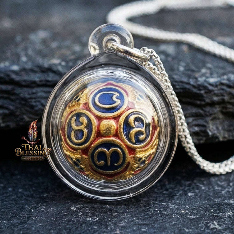 Authentic Thai Lanna Amulet "Parot Kro Khot Setthi BE 2564" - Colored Enamel Brass Sacred Mercury Bell Wealth & Protection Sphere Thai Blessing Co By RURUECHA